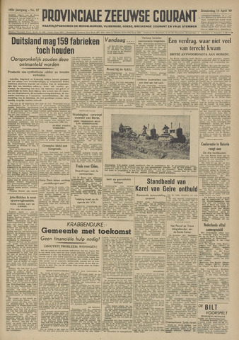 Provinciale Zeeuwse Courant 1949-04-14