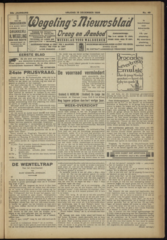 Zeeuwsch Nieuwsblad/Wegeling’s Nieuwsblad 1926-12-10