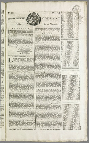 Zierikzeesche Courant 1815-11-10