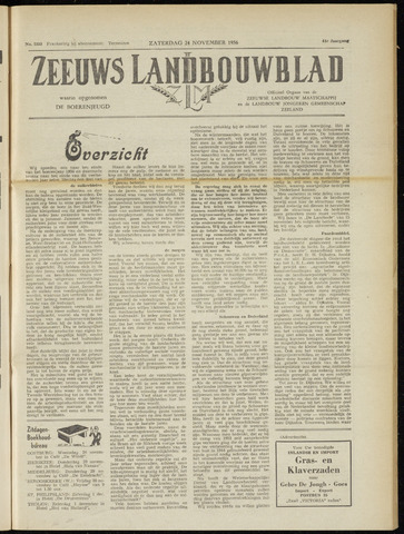 Zeeuwsch landbouwblad ... ZLM land- en tuinbouwblad 1956-11-24