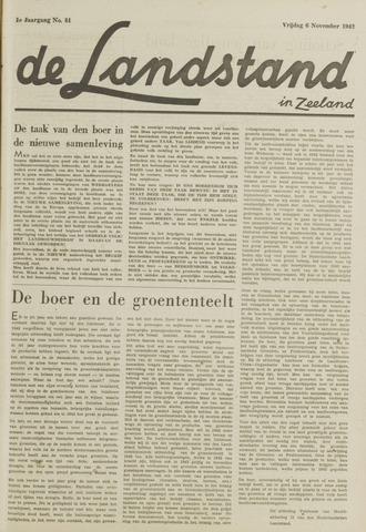 De landstand in Zeeland, geïllustreerd weekblad. 1942-11-06