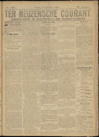 Ter Neuzensche Courant / Neuzensche Courant / (Algemeen) nieuws en advertentieblad voor Zeeuwsch-Vlaanderen 1922-12-29
