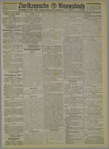 Zierikzeesche Nieuwsbode 1919-02-19