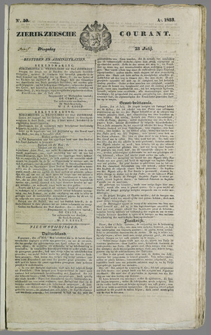 Zierikzeesche Courant 1833-07-23