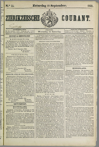 Zierikzeesche Courant 1852-09-18