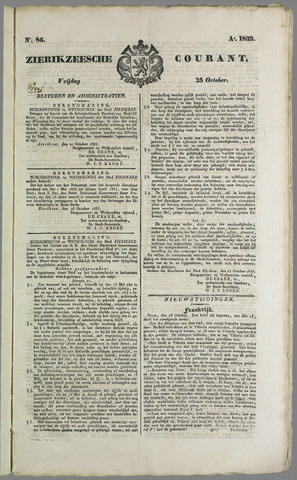 Zierikzeesche Courant 1833-10-25