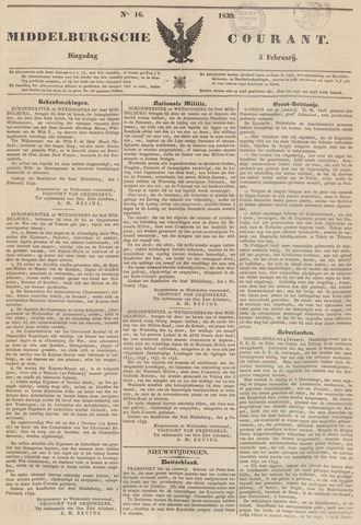 Middelburgsche Courant 1839-02-05