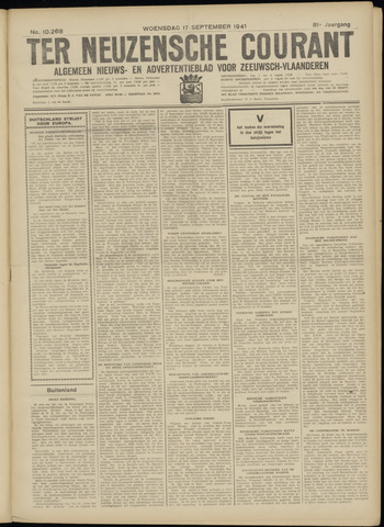 Ter Neuzensche Courant / Neuzensche Courant / (Algemeen) nieuws en advertentieblad voor Zeeuwsch-Vlaanderen 1941-09-17