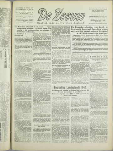De Zeeuw. Christelijk-historisch nieuwsblad voor Zeeland 1940-02-05