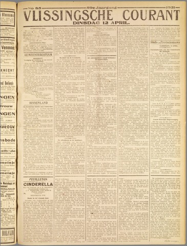 Vlissingse Courant 1921-04-12