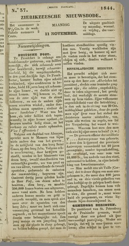 Zierikzeesche Nieuwsbode 1844-11-11