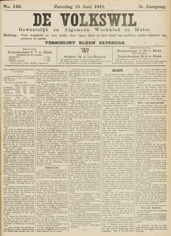 Volkswil/Natuurrecht. Gewestelijk en Algemeen Weekblad te Hulst 1912-06-15