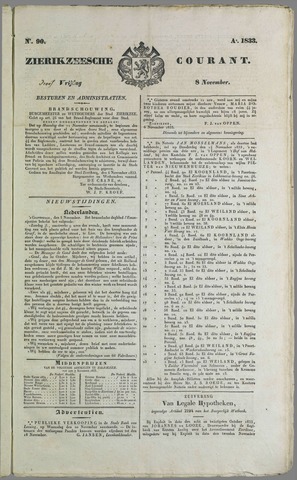 Zierikzeesche Courant 1833-11-08