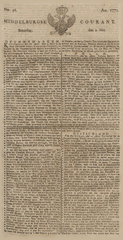 Middelburgsche Courant 1772-05-09