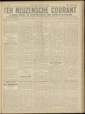 Ter Neuzensche Courant / Neuzensche Courant / (Algemeen) nieuws en advertentieblad voor Zeeuwsch-Vlaanderen 1925-06-15