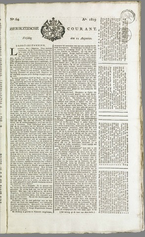 Zierikzeesche Courant 1815-08-11