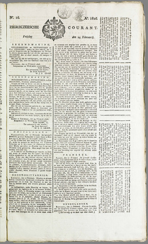 Zierikzeesche Courant 1826-02-24