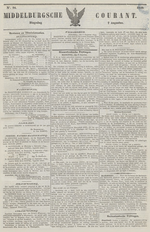Middelburgsche Courant 1849-08-07