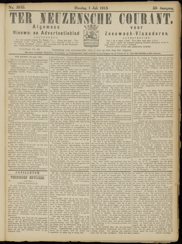 Ter Neuzensche Courant / Neuzensche Courant / (Algemeen) nieuws en advertentieblad voor Zeeuwsch-Vlaanderen 1913-07-01