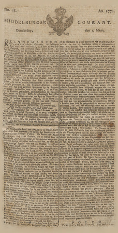 Middelburgsche Courant 1772-03-05