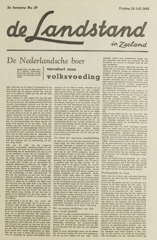 De landstand in Zeeland, geïllustreerd weekblad. 1942-07-24