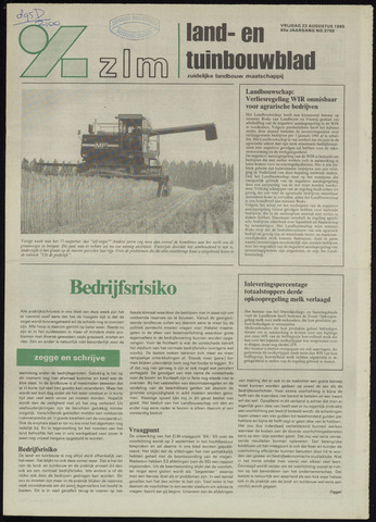 Zeeuwsch landbouwblad ... ZLM land- en tuinbouwblad 1985-08-23