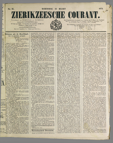 Zierikzeesche Courant 1871-03-15