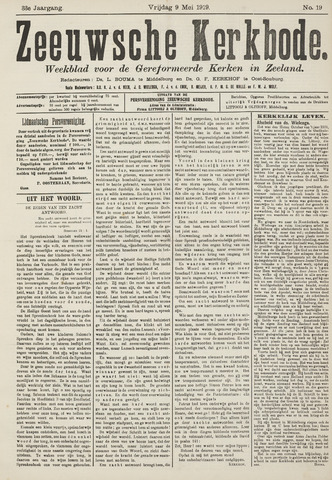 Zeeuwsche kerkbode, weekblad gewijd aan de belangen der gereformeerde kerken/ Zeeuwsch kerkblad 1919-05-09