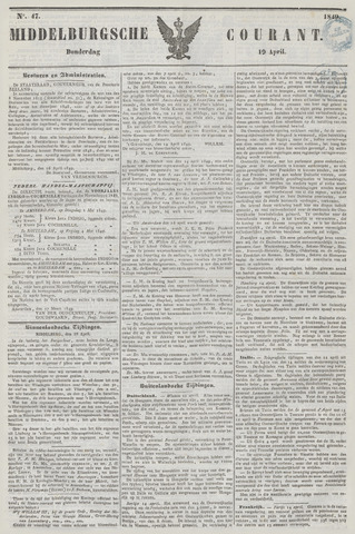 Middelburgsche Courant 1849-04-19