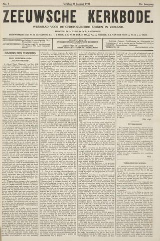 Zeeuwsche kerkbode, weekblad gewijd aan de belangen der gereformeerde kerken/ Zeeuwsch kerkblad 1937-01-29