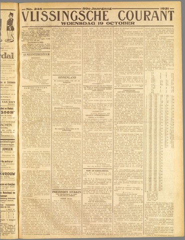 Vlissingse Courant 1921-10-19