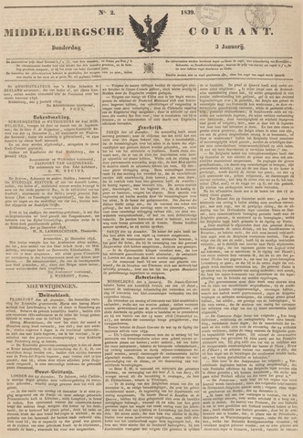 Middelburgsche Courant 1839-01-03