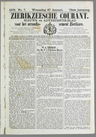 Zierikzeesche Courant 1875-01-27
