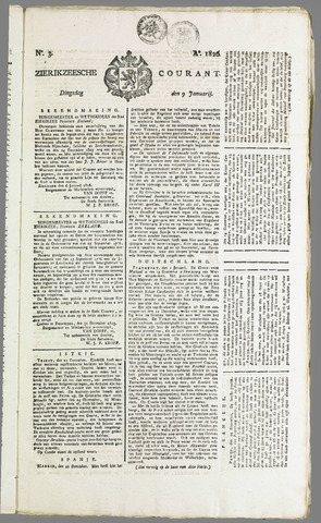 Zierikzeesche Courant 1826-01-09