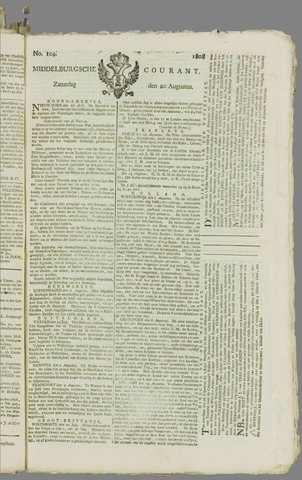 Middelburgsche Courant 1808-08-20