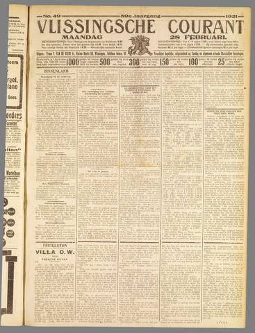 Vlissingse Courant 1921-02-28