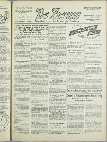 De Zeeuw. Christelijk-historisch nieuwsblad voor Zeeland 1940-01-20