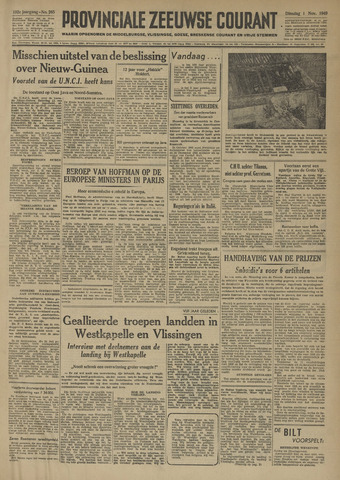 Provinciale Zeeuwse Courant 1949-11-01