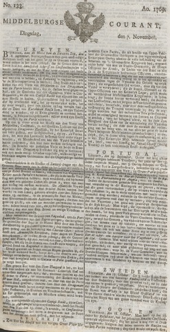 Middelburgsche Courant 1769-11-07