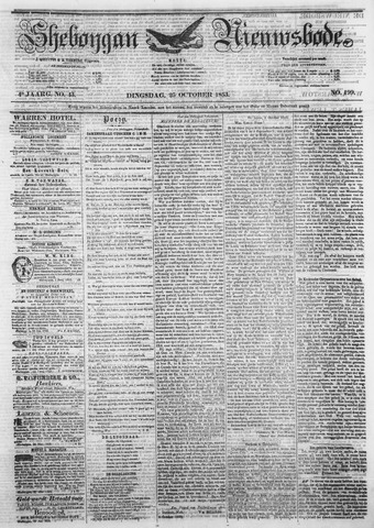 Sheboygan Nieuwsbode 1853-10-25