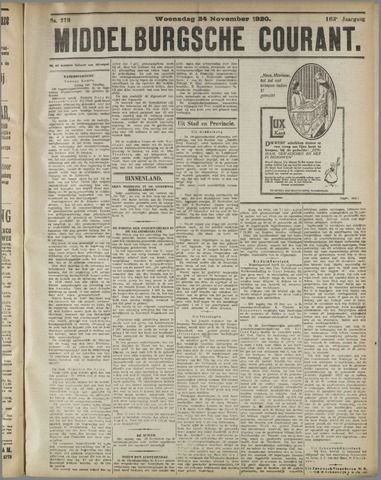 Middelburgsche Courant 1920-11-24