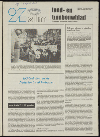 Zeeuwsch landbouwblad ... ZLM land- en tuinbouwblad 1988-02-19