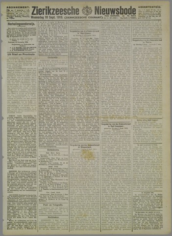Zierikzeesche Nieuwsbode 1919-09-10