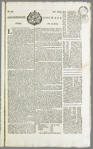 Zierikzeesche Courant 1815-06-16
