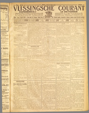Vlissingse Courant 1921-10-13