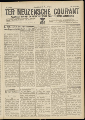 Ter Neuzensche Courant / Neuzensche Courant / (Algemeen) nieuws en advertentieblad voor Zeeuwsch-Vlaanderen 1941-03-17