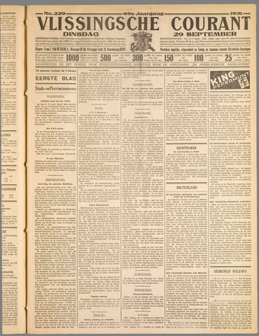 Vlissingse Courant 1931-09-29