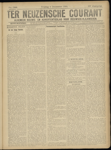 Ter Neuzensche Courant / Neuzensche Courant / (Algemeen) nieuws en advertentieblad voor Zeeuwsch-Vlaanderen 1925-12-04