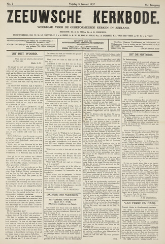 Zeeuwsche kerkbode, weekblad gewijd aan de belangen der gereformeerde kerken/ Zeeuwsch kerkblad 1937-01-08