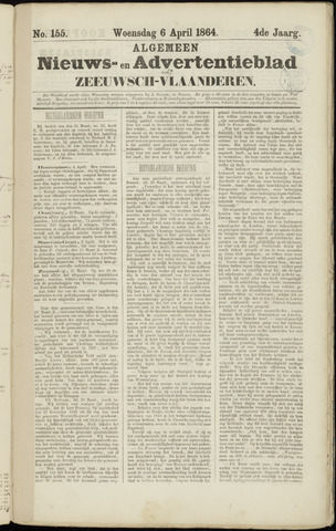 Ter Neuzensche Courant / Neuzensche Courant / (Algemeen) nieuws en advertentieblad voor Zeeuwsch-Vlaanderen 1864-04-06